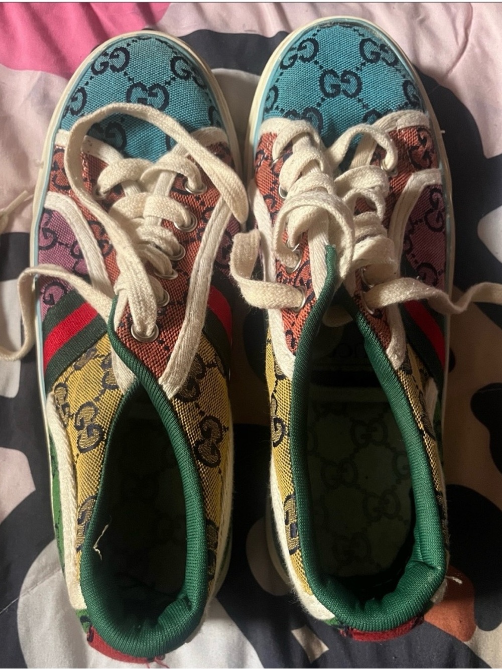 Gucci Multicolor GG Canvas Low-Top Sneakers